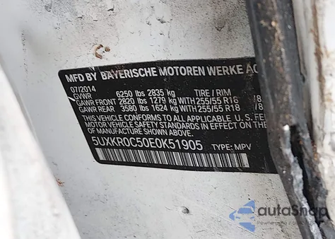 2014 BMW X5 xDrive35I из США, поврежденный, VIN 5UXKR0C50E0K51905